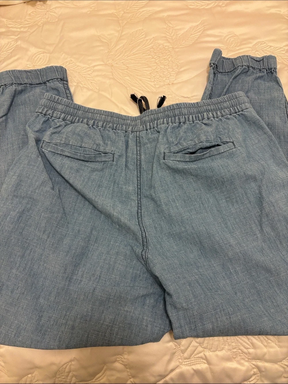J. Crew Point Sur Light Blue Denim Cropped Jogger Pants